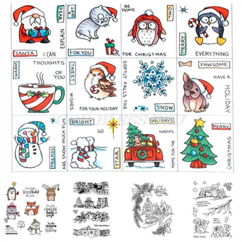 Kerst Dieren Siliconen Clear Seal Stempel Diy Scrapbooking Embossing Fotoalbum Decoratieve Papier Card Craft