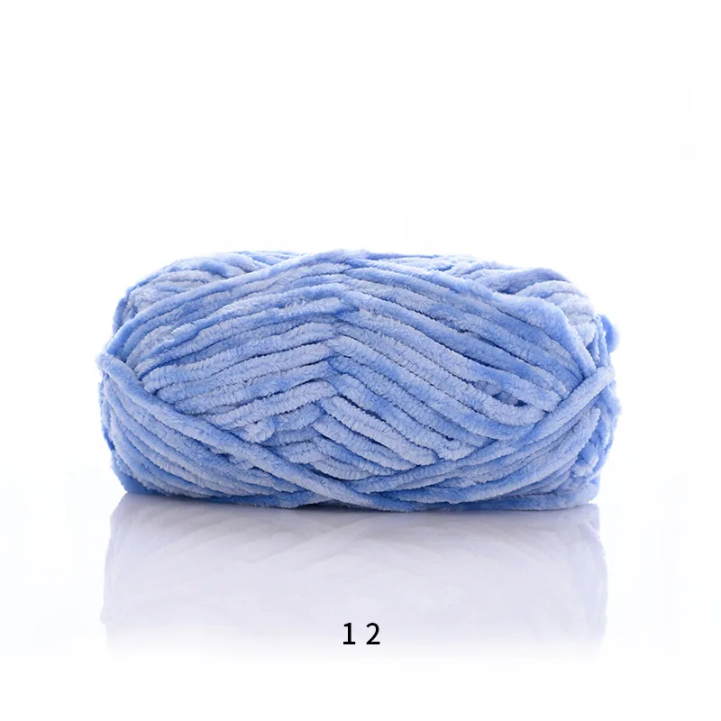 1pc 100g Super Soft Yarn Chunky Blanket Yarn Chenille Yarns for Knitting and Crochet Hilos Para Tejer: Blue