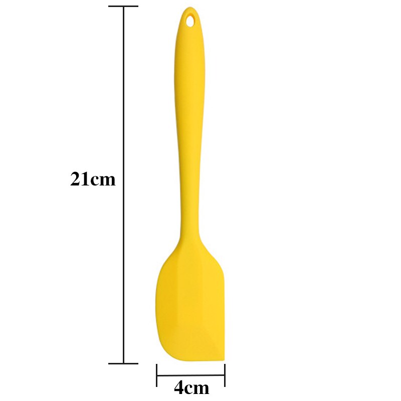 Accesorios de cocina, espátula de silicona antiadherente, espátula para crema, mantequilla y tartas espátula para mezclar masa, utensilios para pasteles: Yellow