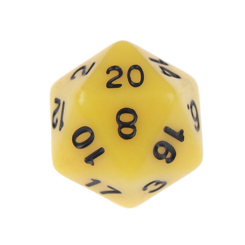 Acryl Digitale Dobbelstenen Effect D20 Dobbelstenen Voor Tafel Bordspel 20 Zijdig Data Rijke Kleuren Desktop Game Accessoires Voor Board game: Yellow