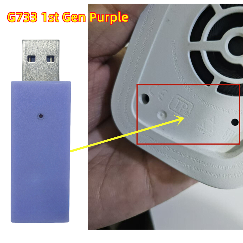 USB-Empfänger-Dongle-Adapter A-00080 für Logitech G733 kabellos Spielen Headset: Grün