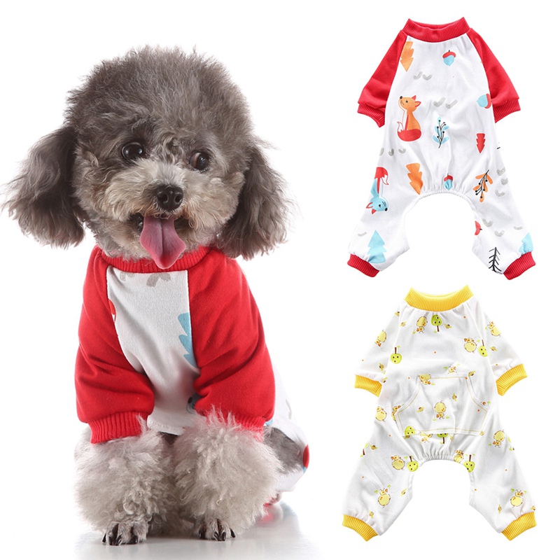 Hond Kleding Gedrukt Casual Waterdichte Pyjama Kostuums Bovenkleding Voor Kleine Honden Puppy Product Huisdieren Benodigdheden