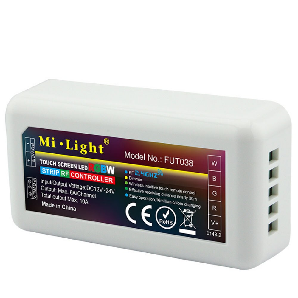 Milight FUT038 2.4 Ghz 4-Zone Rgbw Led Strip Controller 6A/Channel 12 ~ 24V Draadloze Totaal output Max.10A Rgbw Led Controller