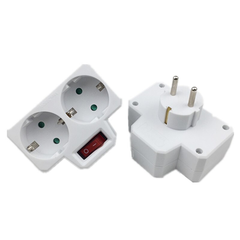 1pcs/Lot Socket Converter One Turn Multiple Two Or Three Hole Adapter Expansion Multi-Function Power Conversion Plug: White