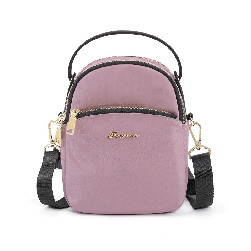 Borse da donna autunno moda 2021 focus per donna borsa a tracolla semplicemente elegante borsa da viaggio in Nylon con cerniera in Nylon 2967-06: Light Purple