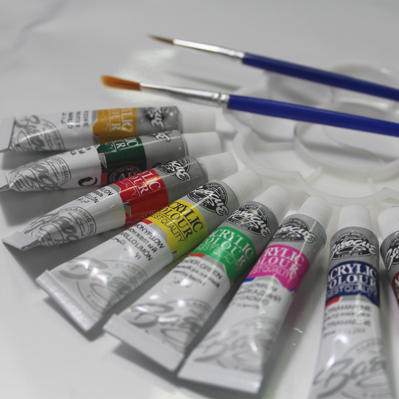Akryl maling tube sæt nail art maleri tegneværktøj til kunstnerne 12 farver tilbud maler pensler palet