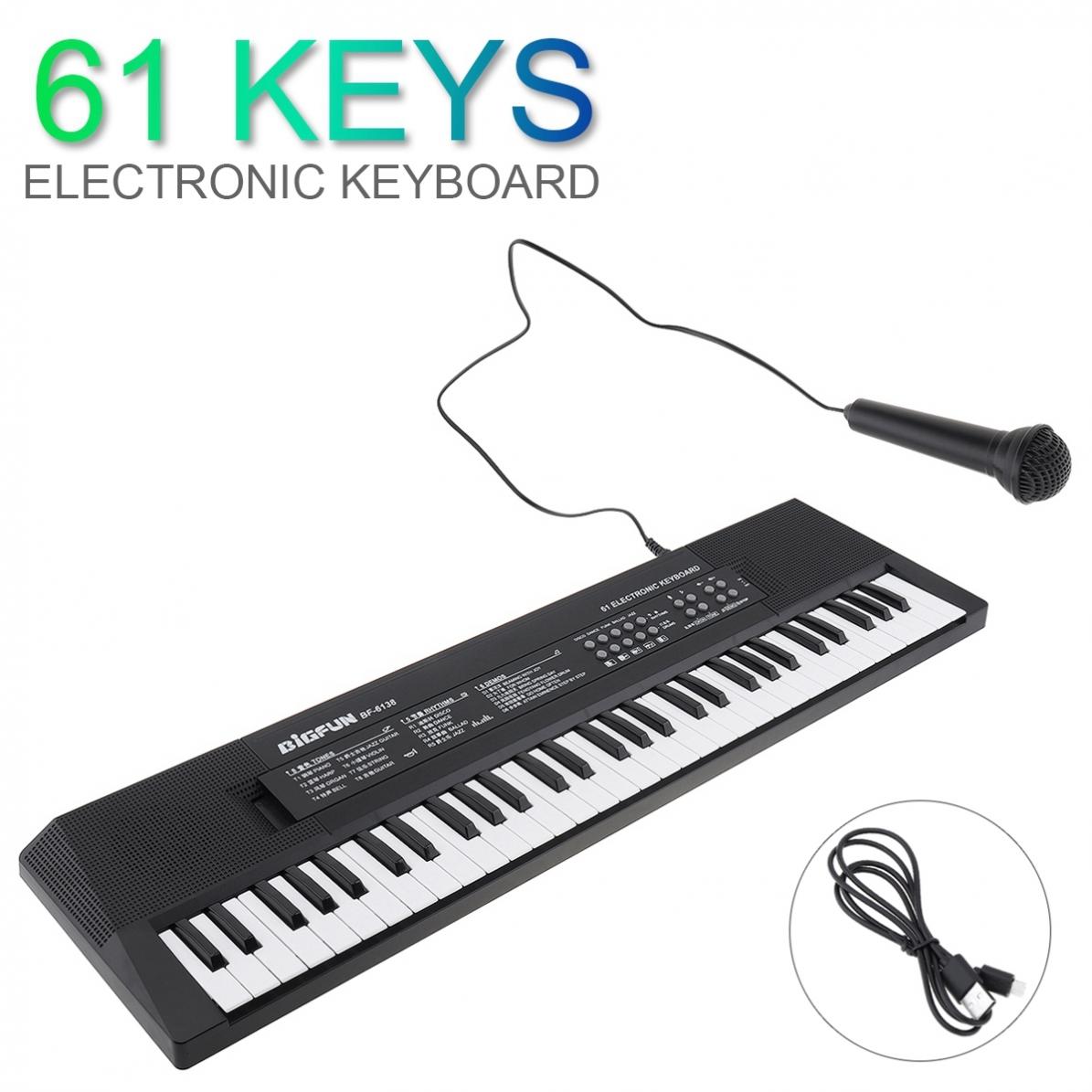 61 Keys Electronic Keyboard Piano Digital Music Key Board with Microphone Children Musical Enlightenment