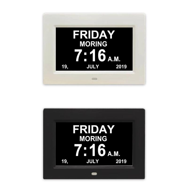 7 "Inch Digital Clock Calendar with Date Day Reminder for Elderly and Children