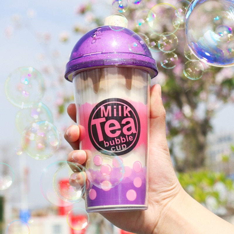 Melk Thee Cup Bubble Machine Automatische Bubble Blower Maker Knipperende Klinkende Voor Kids Kinderen Outdoor Indoor Party Games Speelgoed