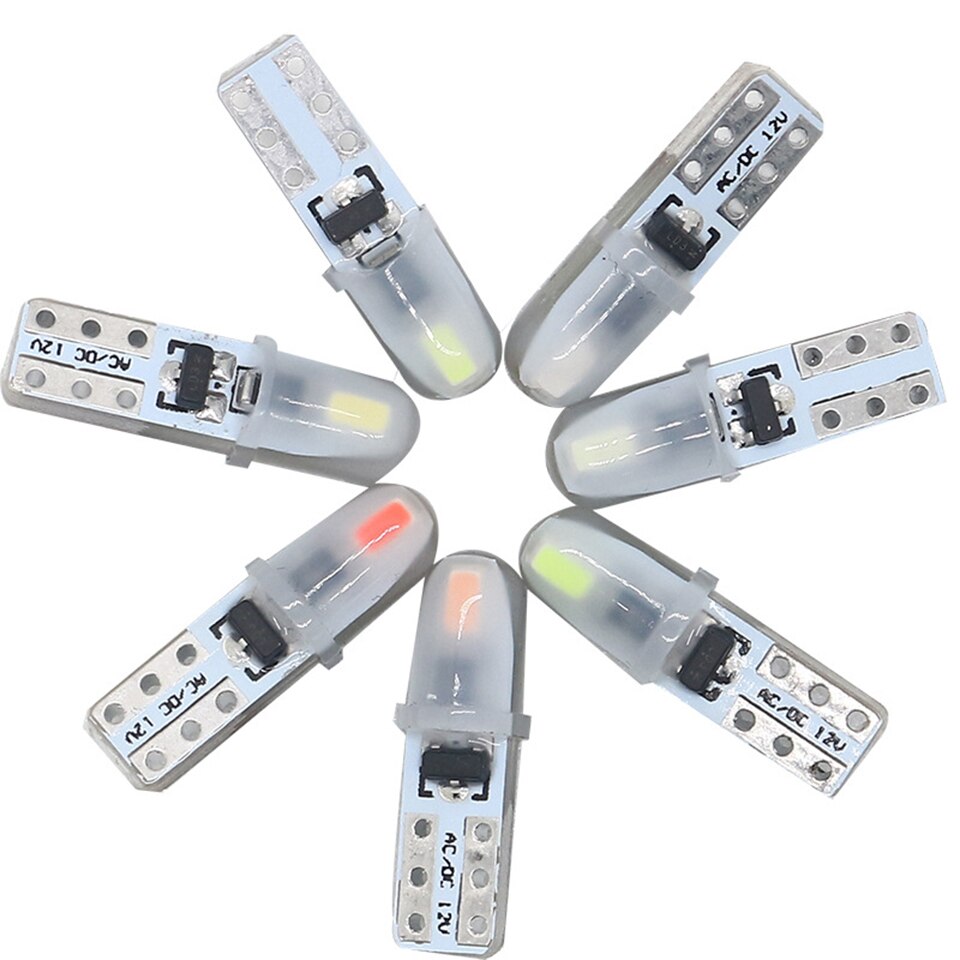 Ampoule Led T5 W3W W1.2W, 5 pièces, indicateur de lumière intérieur de voiture, jauge de tableau de bord, Instrument, lumière de Signal automatique 12V blanc,
