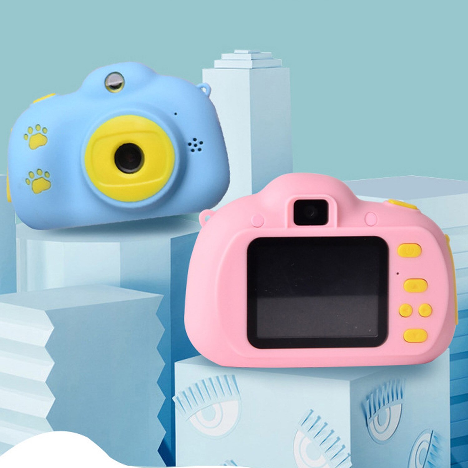 Enfants dessin animé Mini HD appareil Photo numérique multifonction caméscope rechargeable électronique Photo vidéo jouet avec photographie de carte mémoire
