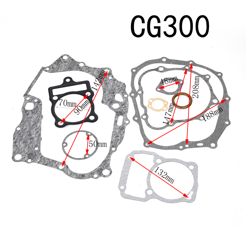 Motorcycle Accessories For CG125 CG150 CG200 CG250 CG300 CG350 Cylinder Head Gasket Kit Set Motor Moped Scooter Equipments: Pink