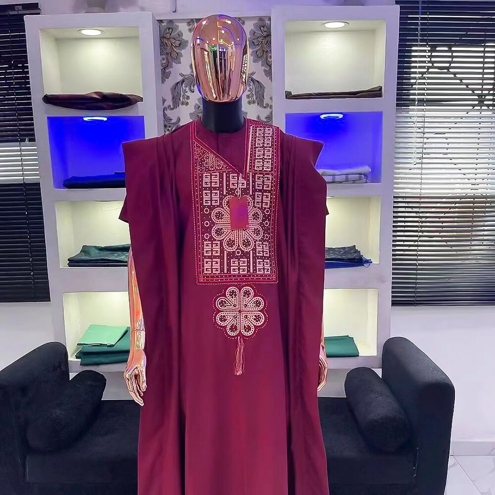 H &amp; D Ankara Dashiki Agbada para hombres, traje tradicional africano, bata, camisa, pantalones, conjunto de 3 piezas, atuendo Formal de manga larga, ropa de de boda