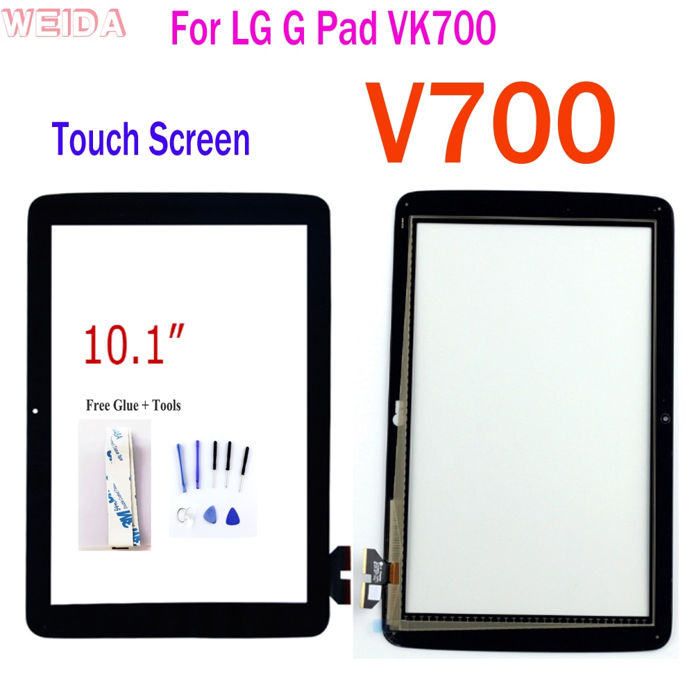 10.1 "til lg g pad lg  v700 vk700 v700 touch screen digitizer glas udskiftning   vk700 touch screen panel med værktøj