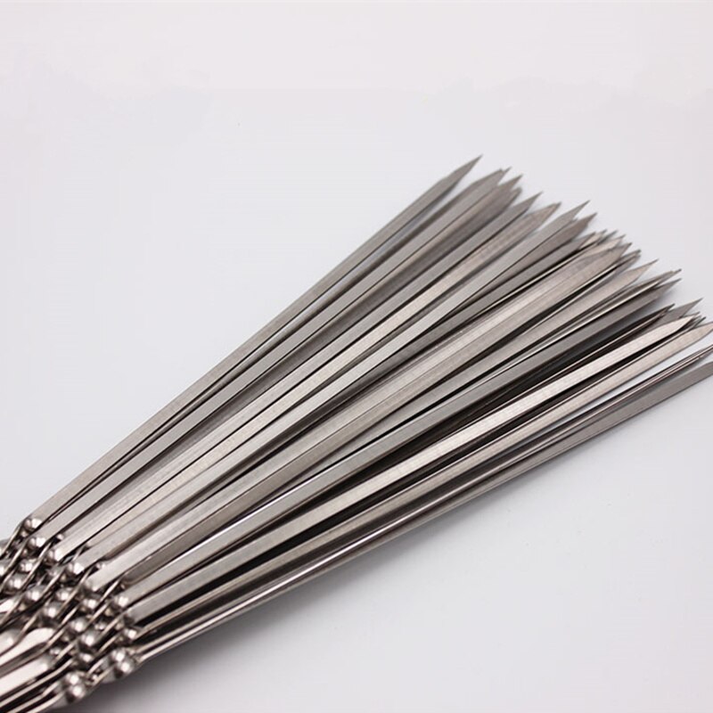 20pcs! Reusable 33cm metal long skewers Needle stainless steel brochette barbecue sticks grilling bbq tools easy kebab maker