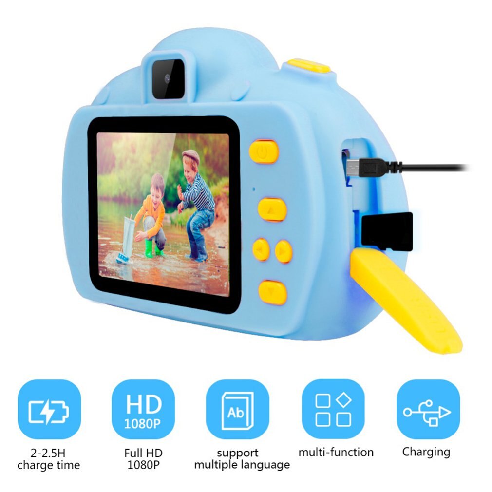 Digitale camera kindercamera speelgoed digitale kindercamera 18mp hd 2.4 inch scherm dual selfie videogame camcorder