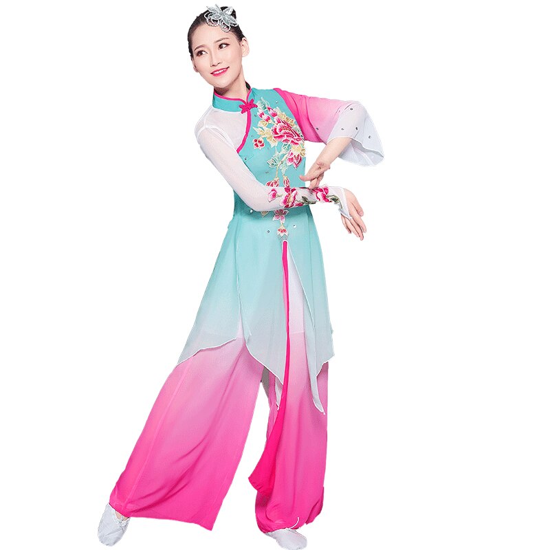 Hanfu classical dance costume female fan dance umbrella Yangko clothing national square dance: 4XL