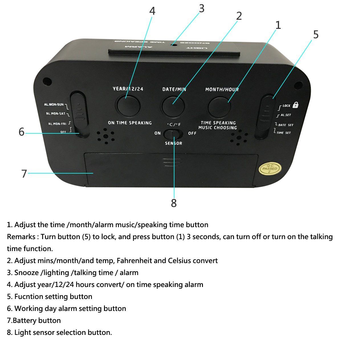 Original LED Digitale LED-wecker-hintergrundbeleuchtung Schlummern Stumm Kalender Weiche Lcd-hintergrundbeleuchtung Mit Thermometer Tabelle Elektronische Uhren