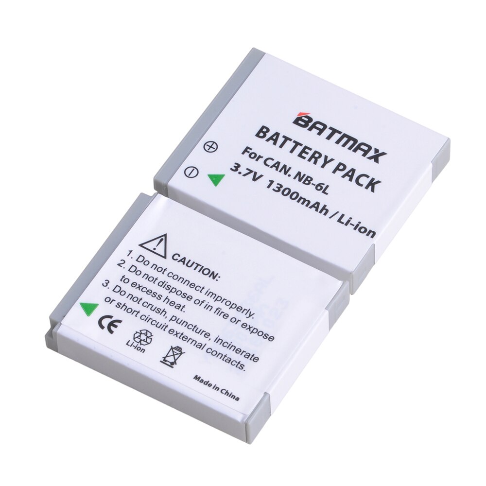 2Pcs NB-6LH NB-6L Battery + Charger Type C Port for Canon PowerShot D10 D20 D30 S95 SX260 SX280 SX540 SX700 SX710 HS Camera