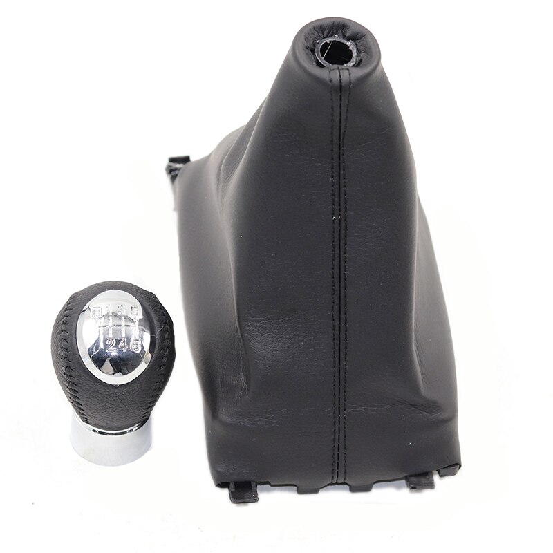 PU Leather Car Gear Shift Lever Knob Boot Gaiter Cover Collar Case and gear shift knob For Mazda 6 M6 2002 - 2007 Manual MT