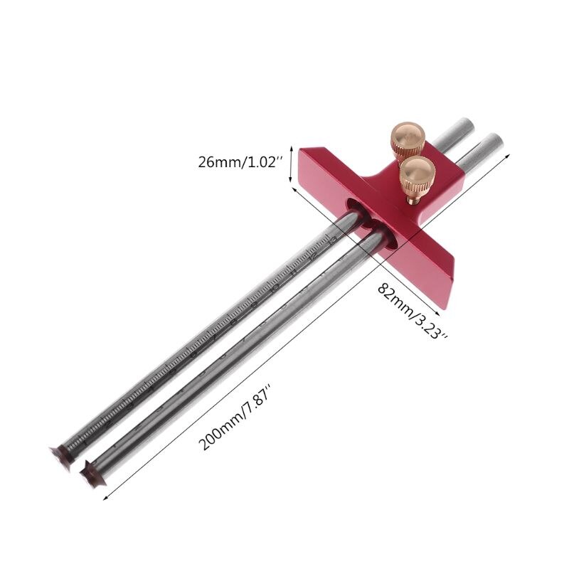 Carpentry Scriber Double Headed Scribe Blade Woodworking Double-Line Marking Gauge Ruler Tools For Carpenters