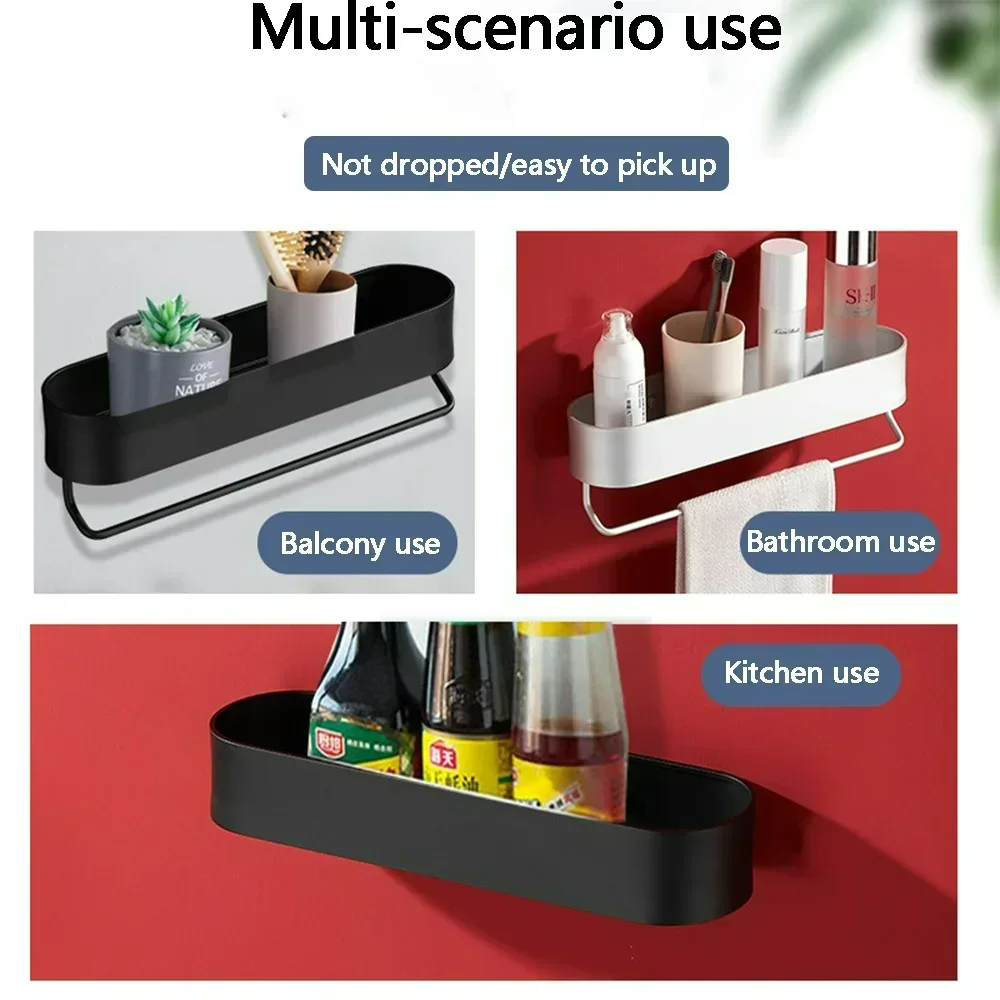 Estante de almacenamiento para inodoro de aluminio, espacio no perforado, estante de almacenamiento para baño montado en la pared, estantes de pared para cosméticos, accesorios de baño