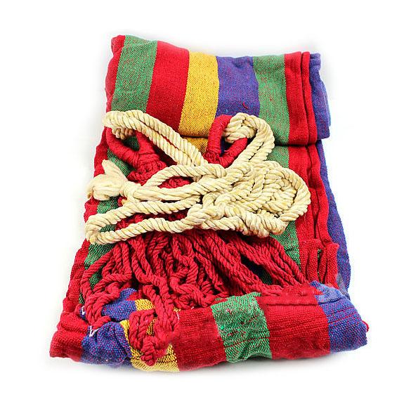 Draagbare Hangmat Outdoor Tuin Hangmat Sport Thuis Travel Camping Swing Dikke Canvas Streep Hangen Bed Hangmat Opknoping Stoel