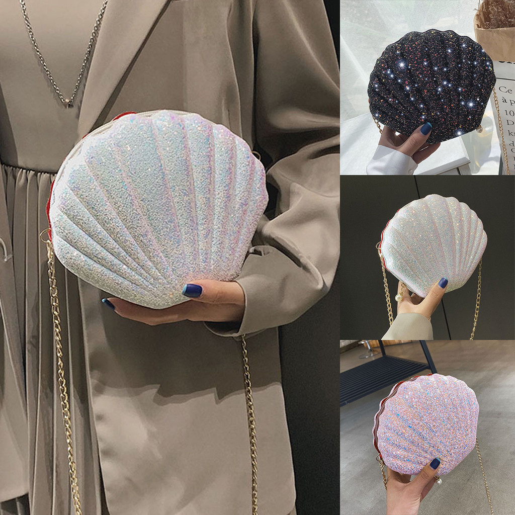 Pailletten Kleine Shell Tasche Schulter Handtaschen Telefon Geld Tasche Kette Umhängetaschen für Frauen bolsa feminina