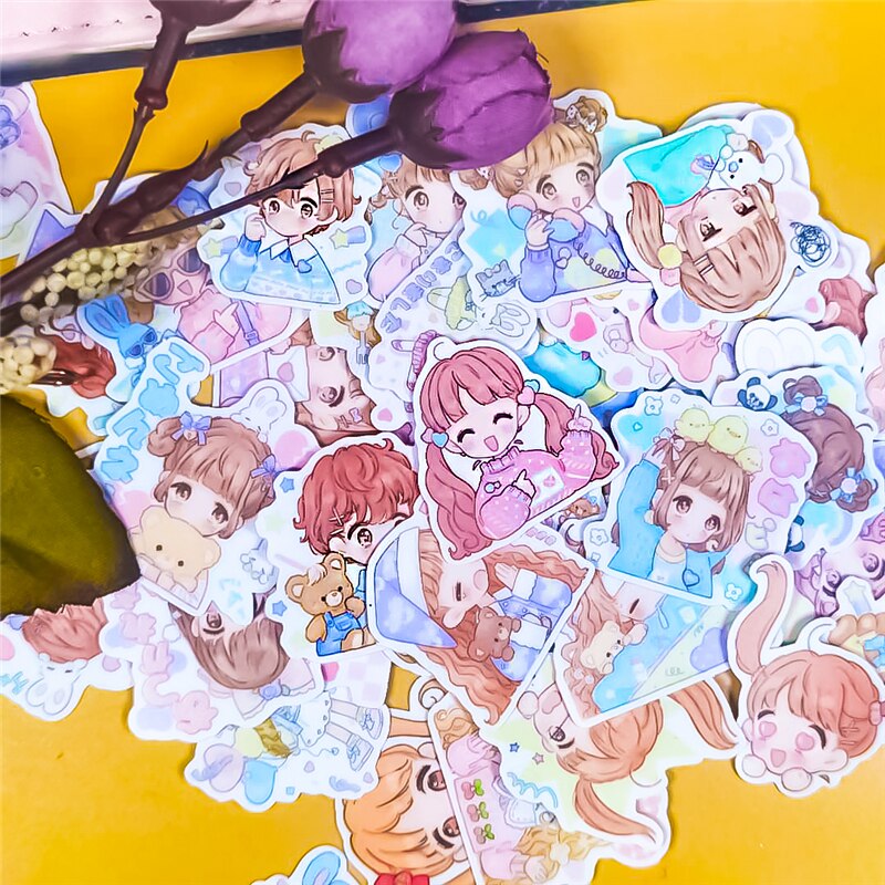 40pcs Cute Self-made Comic cartoon Girls Scrapbooking Stickers /Decorative Sticker /DIY Craft Photo Albums