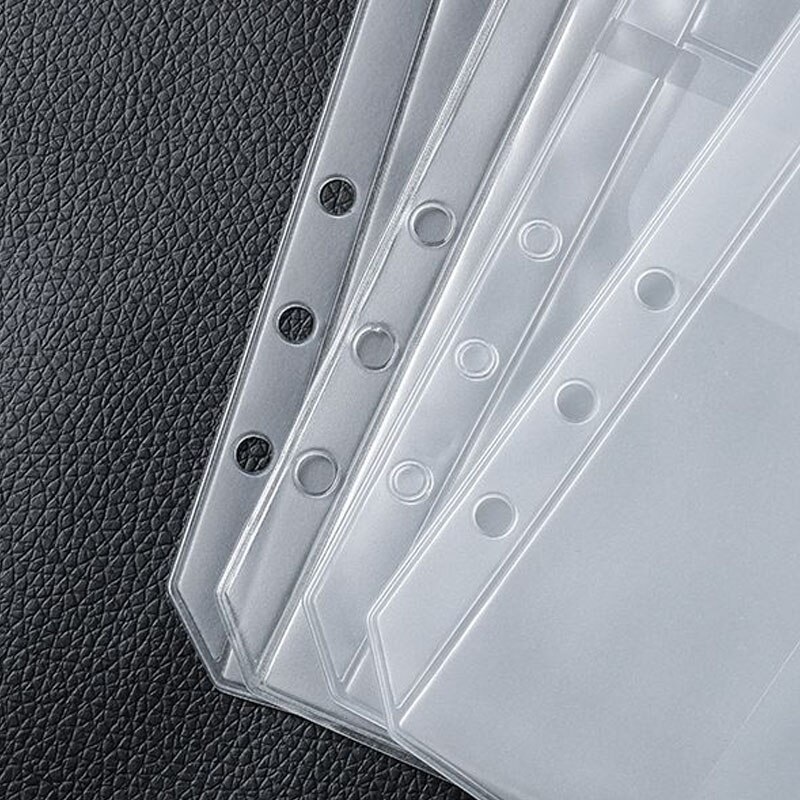 10pcs A5 PVC Loose Leaf Storage Bag Collection Pouch Binder Case Accessory &amp; Notebook 6 Ring Notepad Sheet Sheel Protector Cover