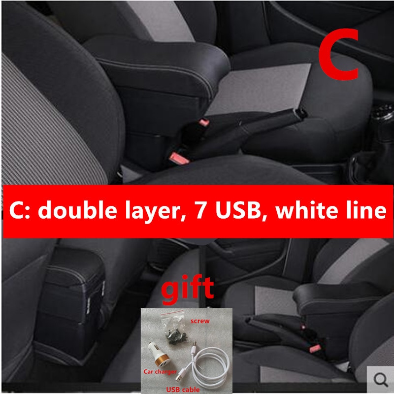 Voor hyundai  i10 armsteun box centrale opbergruimte opbergbox armsteun box met bekerhouder asbak usb-interface 2006