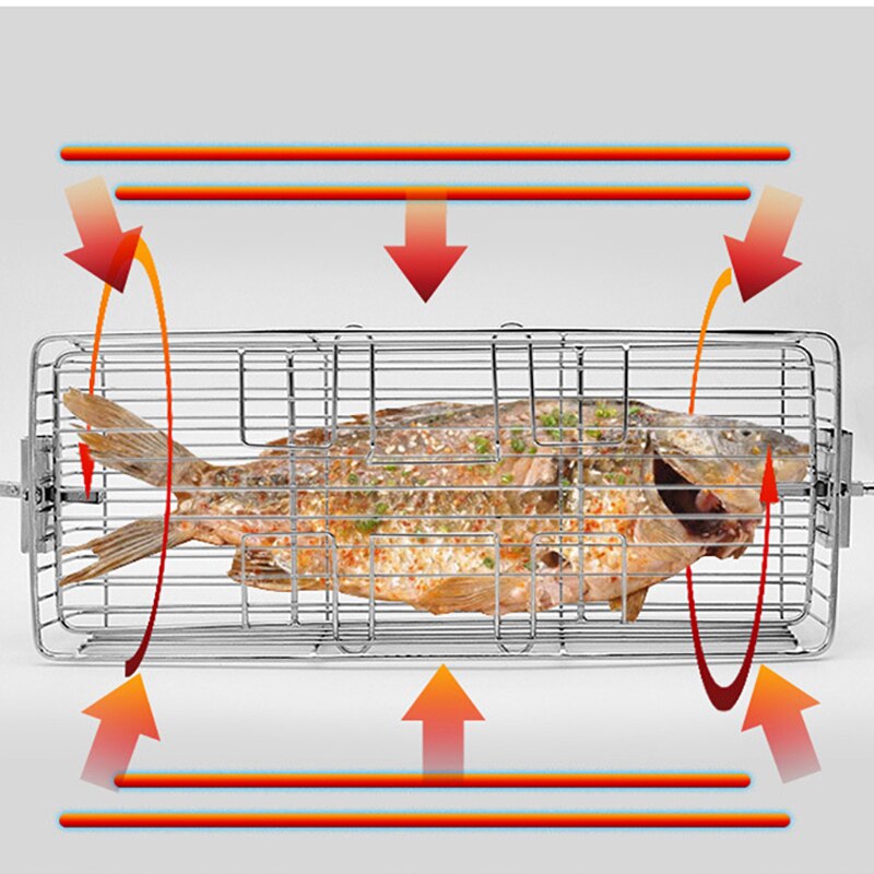 Rustfrit stål 24 l 40l grill steger grill grill grillspyd ovn roter bur stege fisk rejer kød hylde bage værktøj