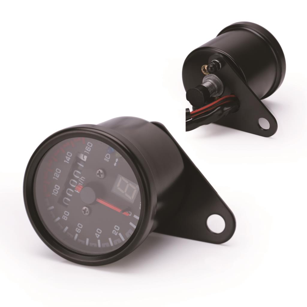 Motorrad Tachometer Geschwindigkeitsmesser Universal- hinterleuchtet Dual Kilometerzähler Geschwindigkeit Messgerät LEDBacklight Scheinwerfer Blinker Anzeige KMH