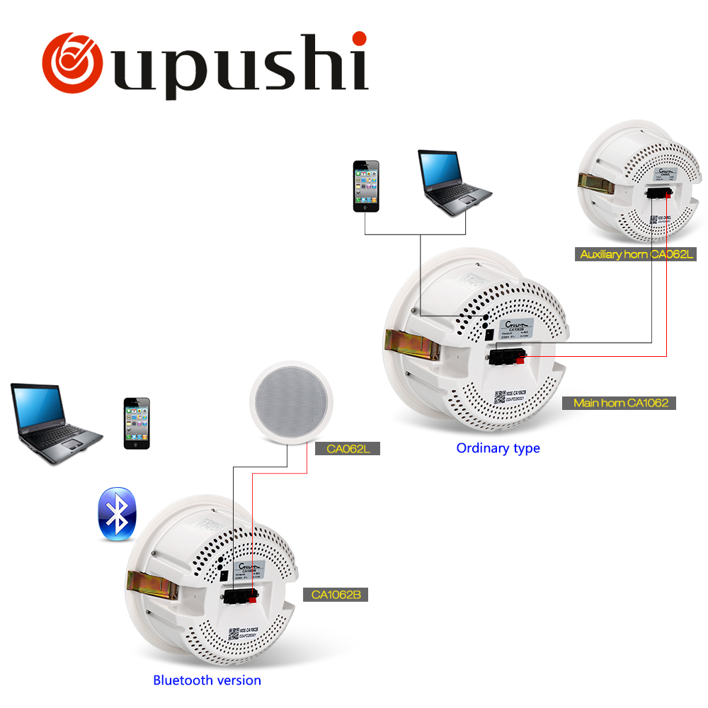 Original OUPUSHI Ca1062B 20W Bcakground Music PA System 6.5 inch Full Range Good Sound Passive Audio Ceiling Speaker