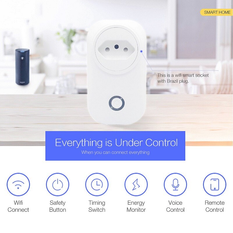 Brasilien wifi smart socket br stik trådløs stikkontakt stemmestyring smart timing switch strømmonitor til alexa google home ifttt