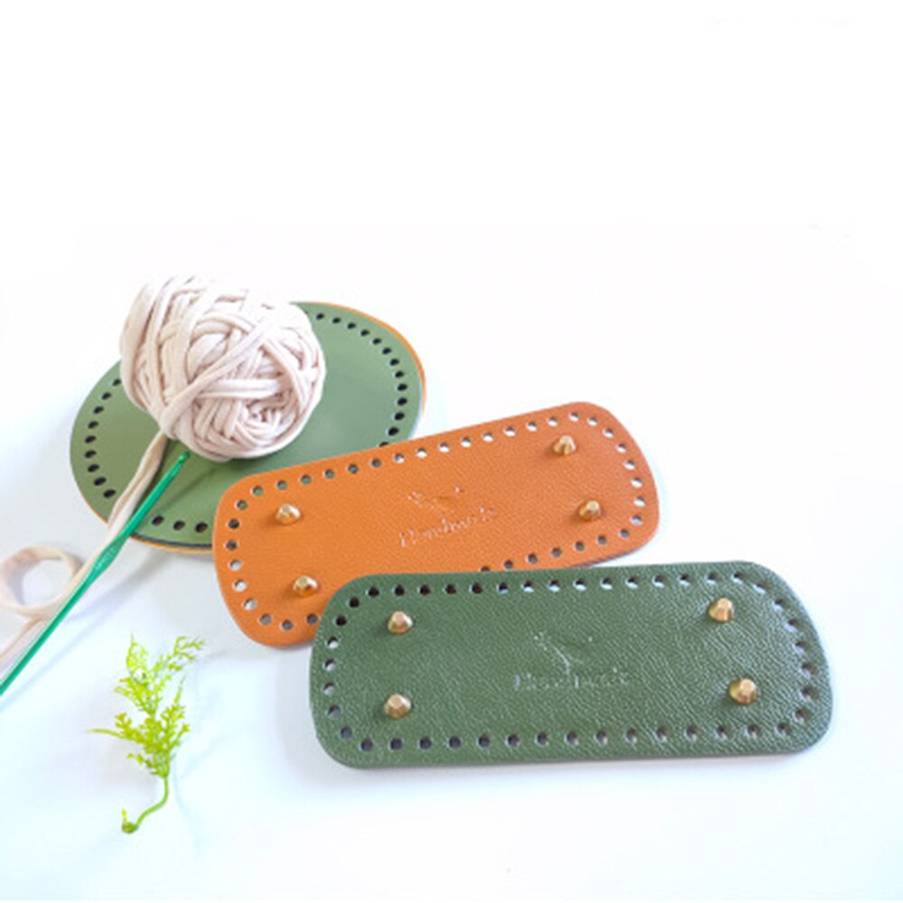 Długie owalne dno do torby z dzianiny PU skórzane akcesoria do toreb ręcznie dno 44 otwory DIY Crochet Pad torebka damska dolna torebka