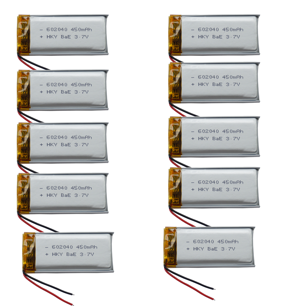 3,7 V 450 mAh 602040 Akumulator polimerowy litowo-polimerowy Lipo do aparatu samochodowego GPS Sat Nav Rejestrator jazdy DIY Słuchawki: Niebieski