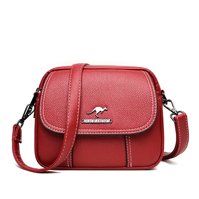 ALTE Seetang PU Leder Schulter Crossbody-tasche Für Frauen Neue Einfarbig Klappe lässig Umhängetasche Taschen feminina: rot