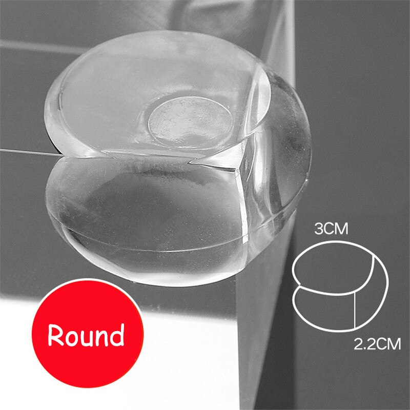 4/8/16pcs Transparent Anti-collision Angle PVC Pad Child Safety Corner Guard Baby Collision Proof Protector Table Corner Bumper: Round / 4Pcs