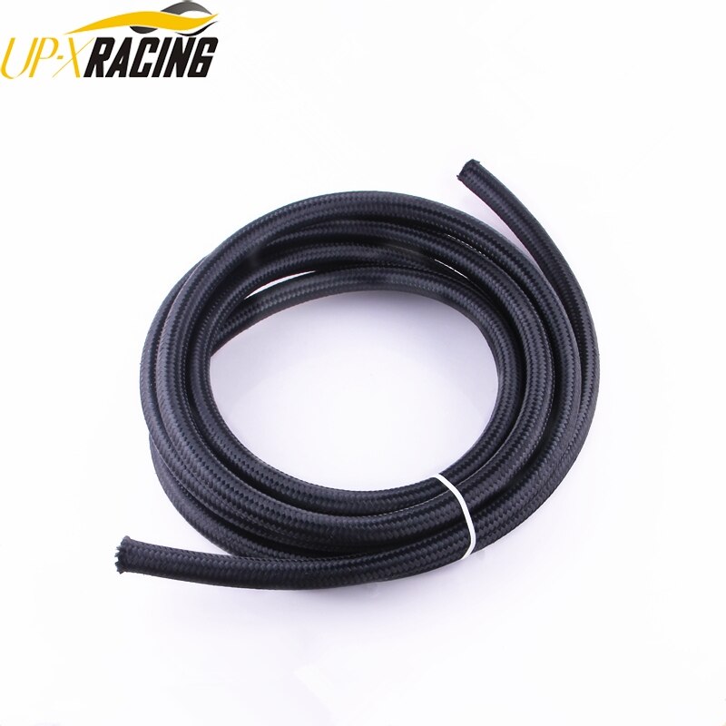 AN4 auto nylon stainless double braided hose black fuel oil gas hose fitting oil cooler fitting hose: NYLON AN4