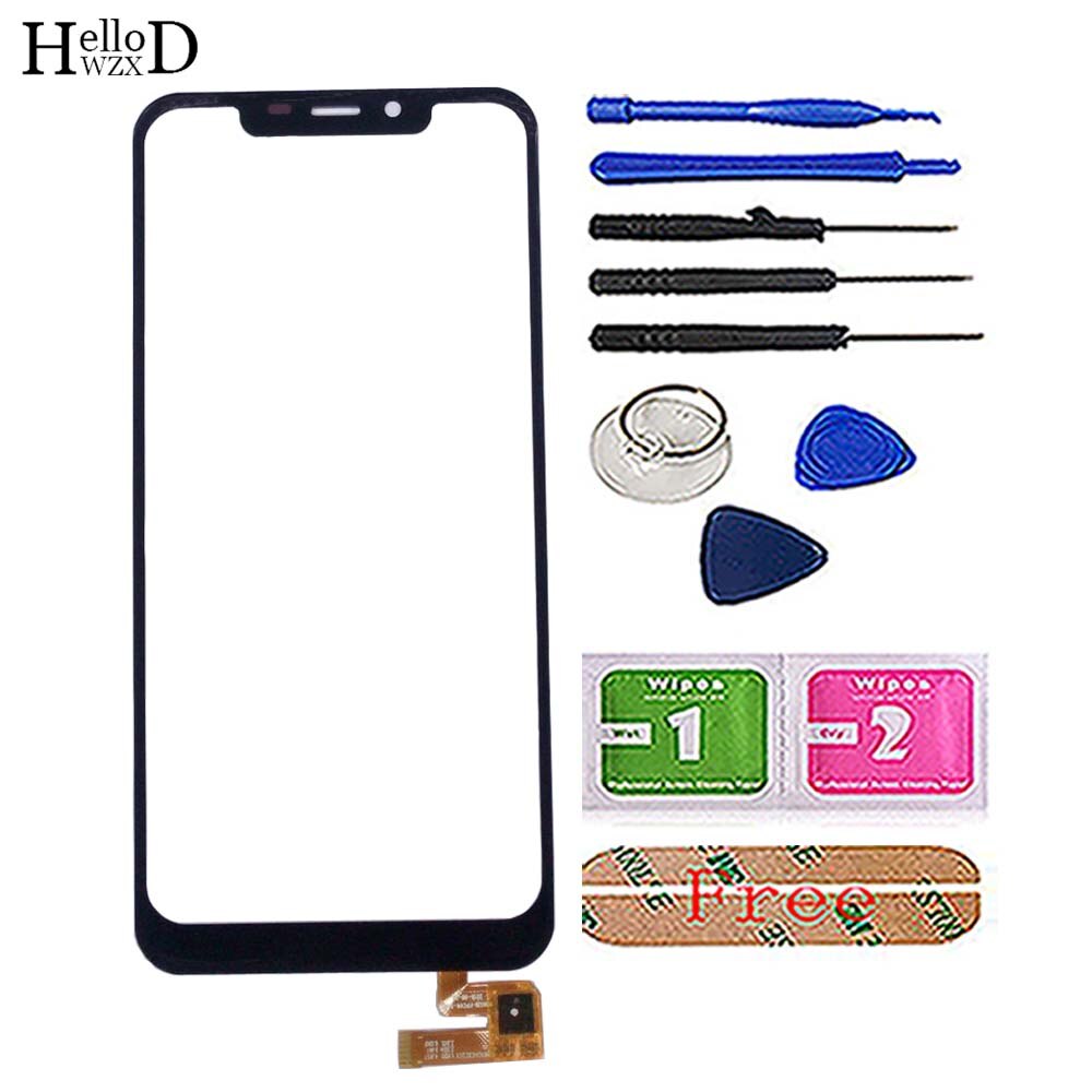 Touch Screen Glass For Oukitel C12 / C12 PRO Touch Screen Panel Digitizer Front Glass Lens Sensor Mobile Phone Tools Accessories: Black With Tools