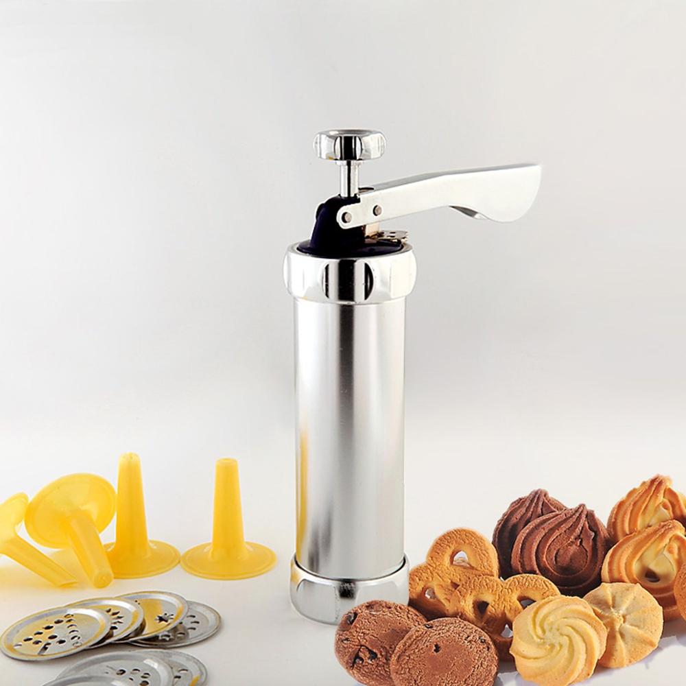 Stainless Steel Non-Stick Cookie Press Set Include 22 Shapes &amp; 4 Decorating Tips