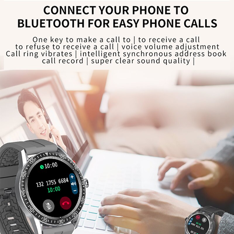 LYKRY Smartwatch - 1.28" Round Screen, Bluetooth Calls, IP67 Waterproof Fitness Tracker