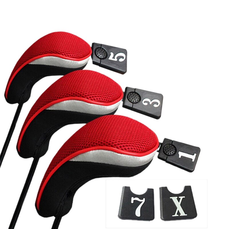 3 Pçs/set Cabeças de Clube Capa Mole de Madeira Clube De Golfe Motorista Professinal Cobre a Cabeça do Golfe Headcovers Proteja Set 3 Cores: red