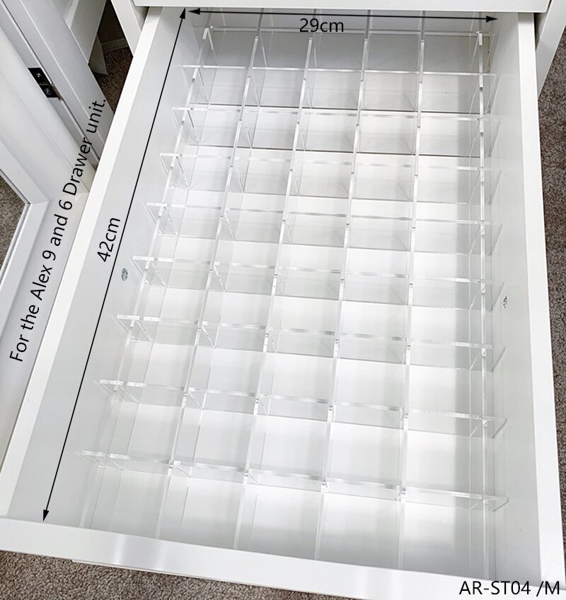 anon DIY Schubladenteiler-einstellen für ALEX 5 und 9 Schubladen, anpassbare Acryl-machen-hoch-Aufbewahrungs-Organizer-Trennwände in der Schublade, verstellbar: Blau
