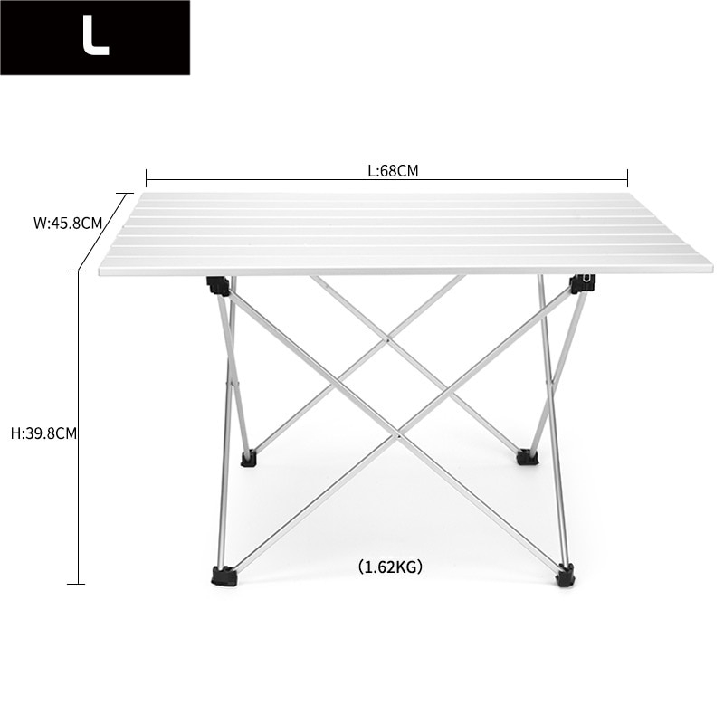 Outdoor Compact Table Portable Camping Aluminum Folding Tables With Carrying Bag for Cookout Picnicking Fishing Backpacking: Size L