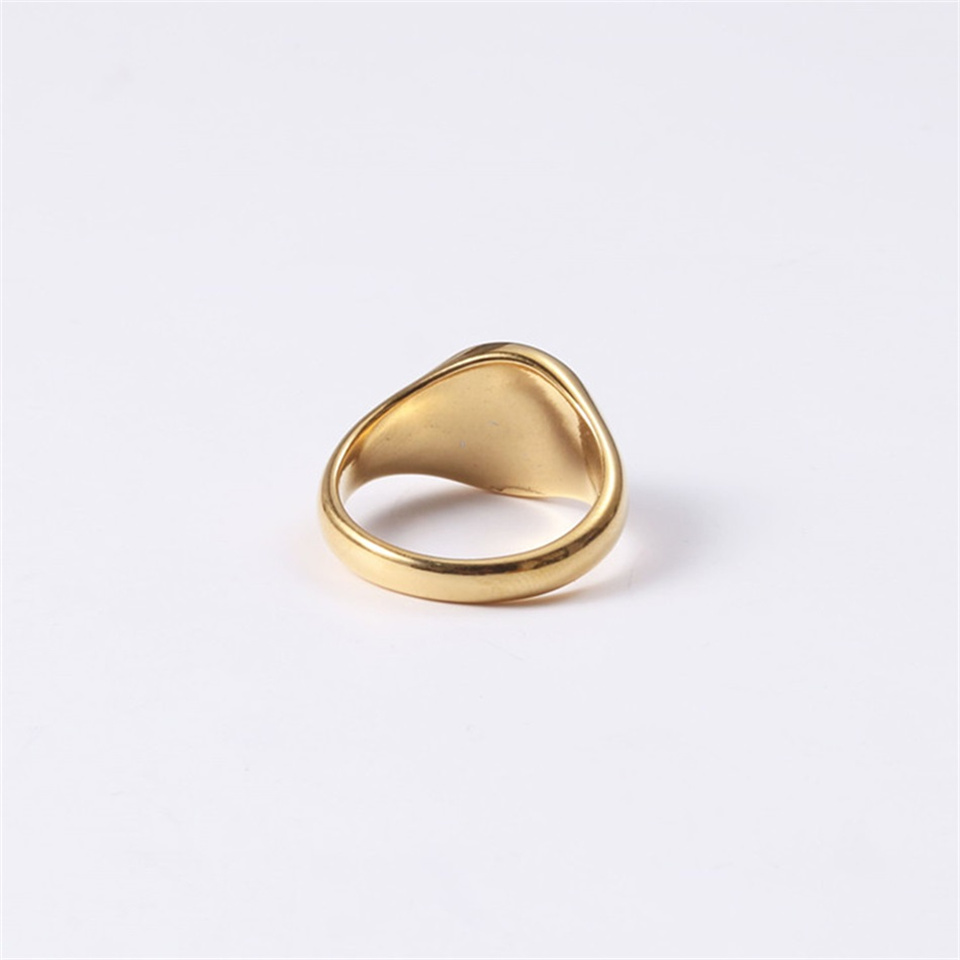 EManco-Bague Ronde Épaisse en Acier Inoxydable pour Femme, Minimaliste, oral alière, Timbre Lettre, Top Initial Punk, , Bijoux Carimplantés