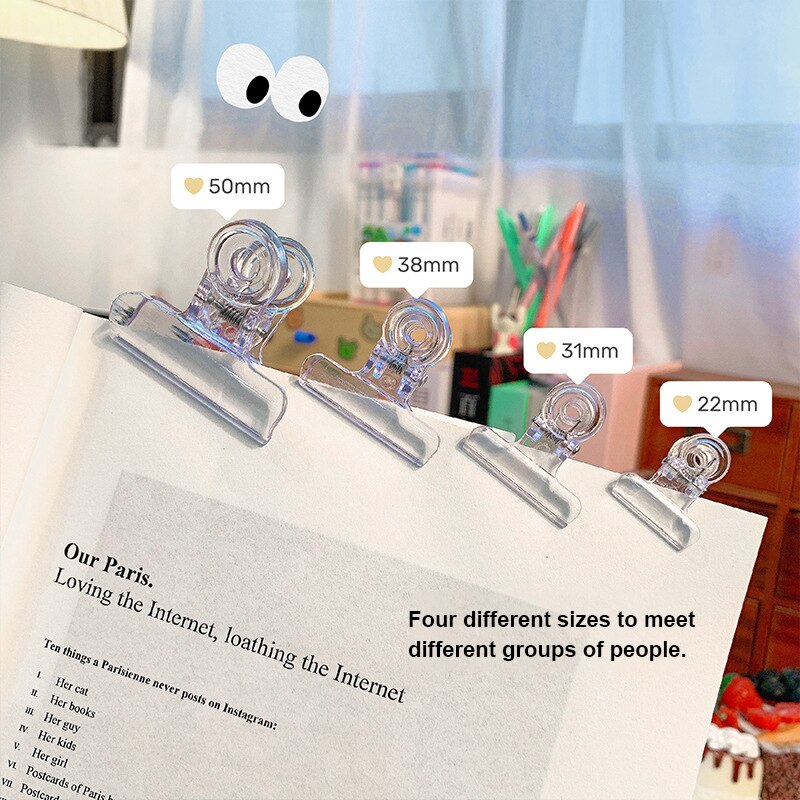 1pcs Portable Mini Clip Multipurpose Transparent Clip Documents Clip Paper Work Clip Food Packaging Bag Clip Clothes Clip TSLM1