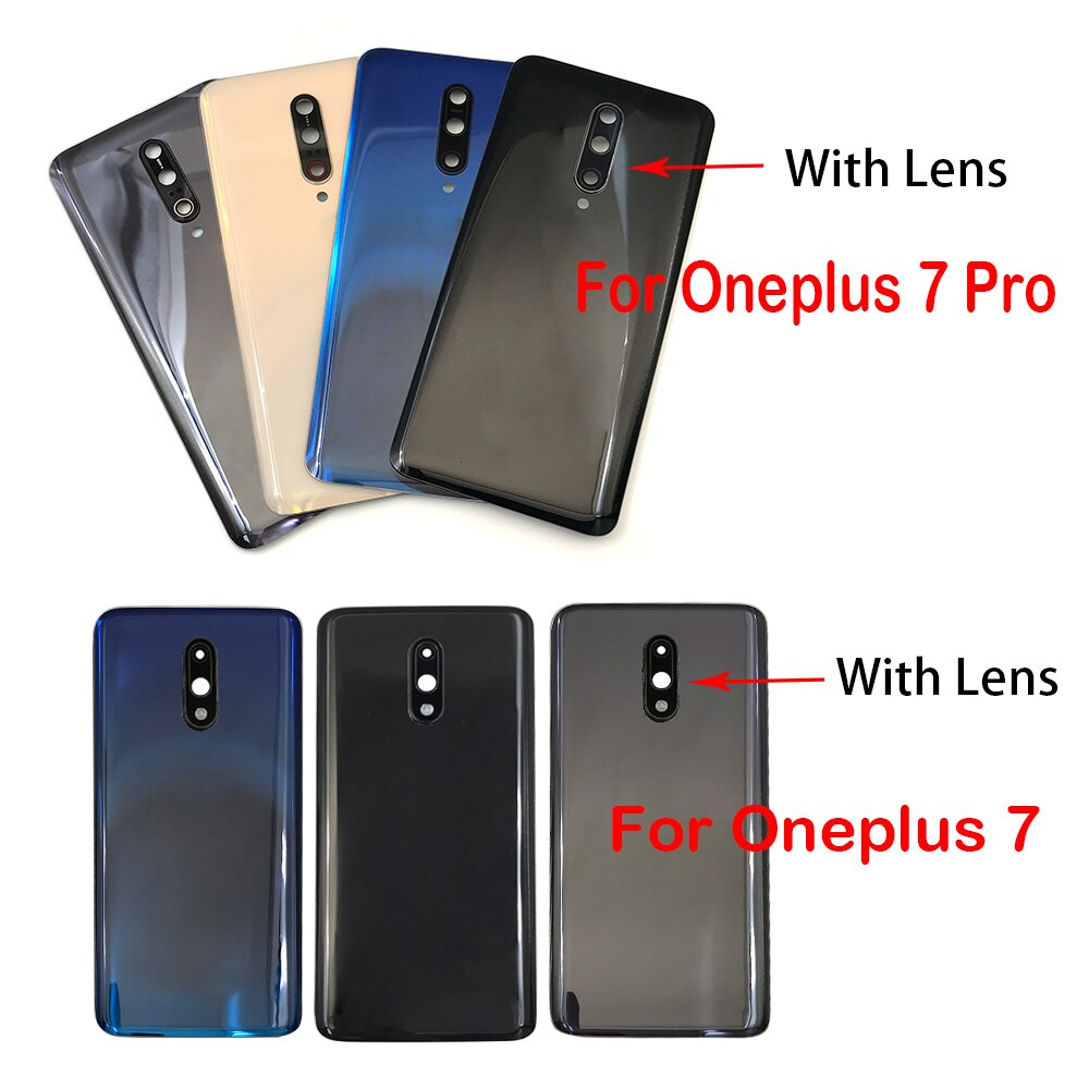 Back Battery Door Rear Housing Cover Case With Glass Camera Lens with Tape Replacement For Oneplus 7 Pro 7Pro