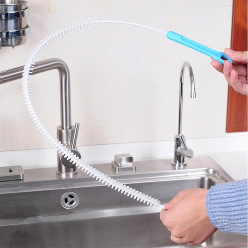 71cm Flexible Sink Overflow Drain Unblocker Clean Brush Cleaner Kitchen Tool Bathroom Hair Removal Pipe Cleaning Brush Dredger